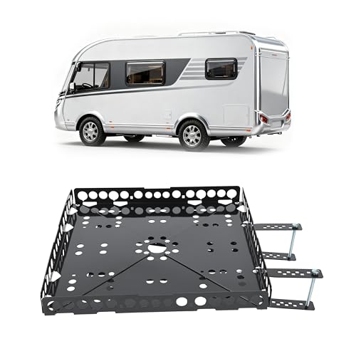 KUAFU RV Cargo Carrier Universal for RVs Campers Trailers Tray Generator Rear Bumper Cargo Luggage Basket Rack Assembly Weighs 15 Pounds and Carries 200 Pound-Feet (Black)