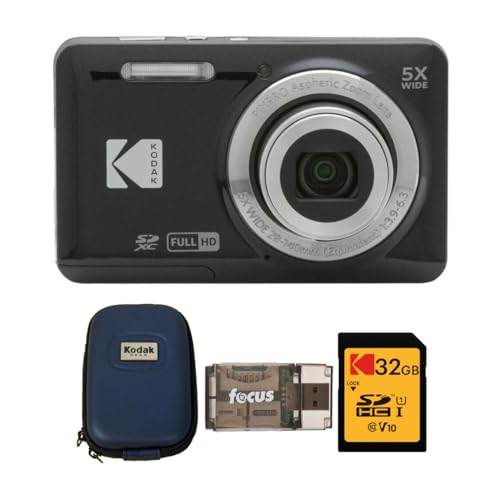 Kodak PIXPRO Friendly Zoom FZ55 fW^J(ubN) JP[XA32GB NX10 UHS-I U1 SDHC[J[hUSB 2.0J[h[_[(4ACe)t