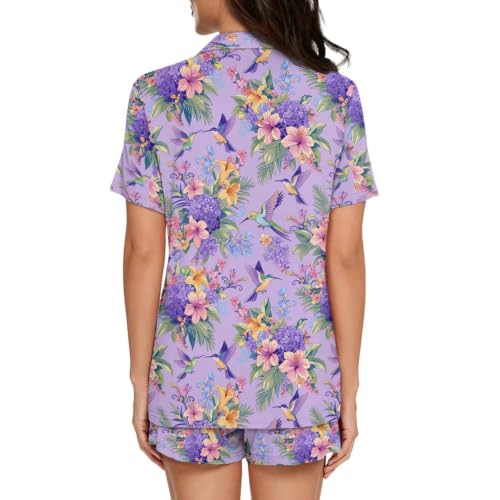 Image of Women's Short Sleeve Sleepwear Pajamas Nightwear with Pockets