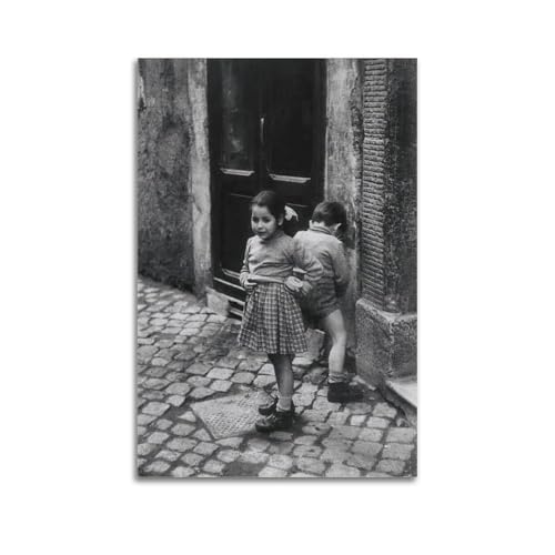 RedMush Poster vintage noir et blanc Robert Doisneau (32) sur toile - Décoration murale pour salon, chambre à coucher - Style sans cadre - 30 x 45 cm