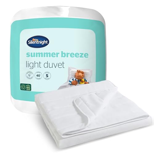 Silentnight Summer Breeze 1.0 Tog Duvet - Soft & Lightweight Summer Duvet Quilt Ideal for Warm Nights and Hot Sleepers - Breathable Cool Comfort - Hypoallergenic and Machine Washable, Super King