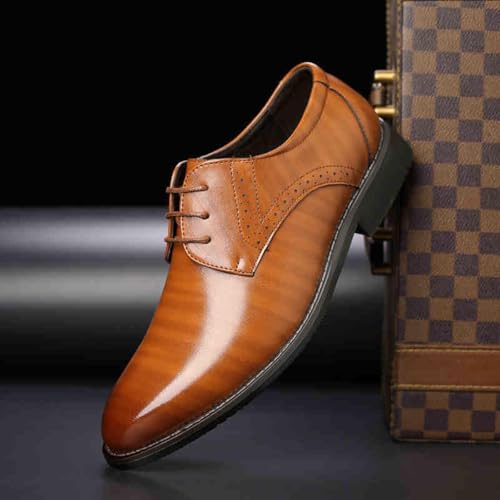 Zapatos De Vestir para Hombre, Brown Dress Shoes for Men's, Formal Pointed Oxford Shoes Men's Comfort Shoes,Suit Shoes for Men3