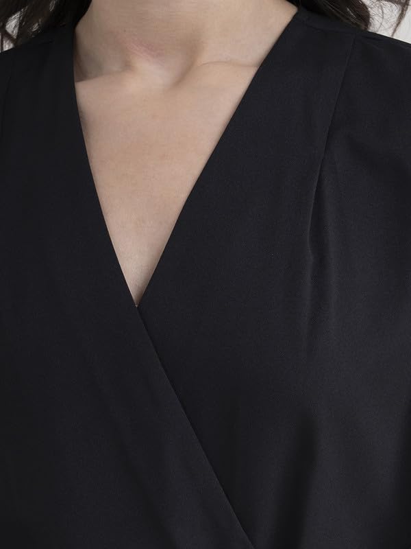 Image of FableStreet V Neck Wrap Top - Black