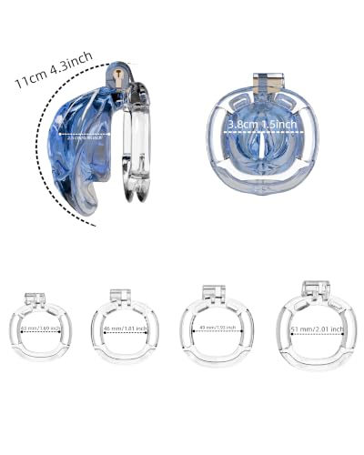 Image of Flat Chastity Cage Sissy Silicone Soft Realistic Vagina (See-Through Blue)