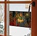 AWS Vetrofania adesiva Natività Re Magi doni di Natale effetto vatrata per Finestra Window Stickers Christmas nativity formato A4 capanna presepe