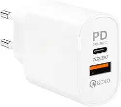 Carregador Universal Turbo 40W USB + Tipo C Quick Charge 4.0 e Power Delivery 3.0 Bivolt 9.1A – Compatível com iPhone, Android, Xiaomi e Todos os Dispositivos USB-C/USB-A