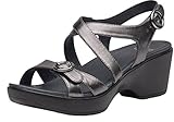 Dansko Women's Julie Pewter Metallic Wedge Sandal
