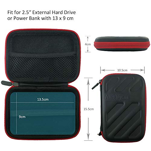 Image of AlexVyan - Shock Proof External Hard Disk Case Protector for 2.5 Inch Seagate Expansion 1TB Wired External USB 3.0 2.0 Hard Drive Disk (500 GB, 500GB,1TB, 1 TB, 2TB 2 TB ,1.5TB 1.5 TB 3TB 3 TB Compatible) Cover HDD Case Casing Carry Bag Pouch Sleeve Enclosure