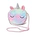 LeahMaria Sac à bandoulière en forme de licorne pour fille, Arc-en-ciel