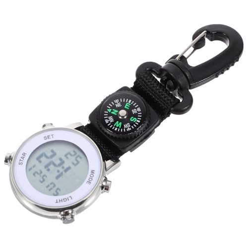 Reloj de bolsillo electrónico con clip para colgar en mochilas escolares y senderismo