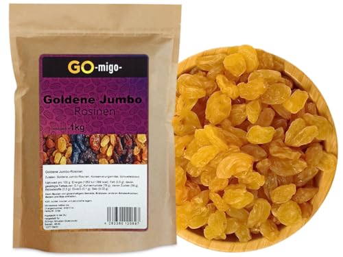 1kg Rosinen - Goldene Jumbo ungesüsst Top & Frisch 1000g