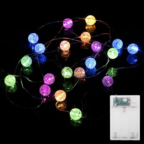 Kaleora Lichterkette Kristallkugeln, 3 Meter, 30 LED Bunte Perlen, Lichterkette Kristall Kugeln Batteriebetrieben, Kristall Crackle Kugeln Lichterketten für Weihnachten, Geburtstag, Party Kaleora Lichterkette Kristallkugeln, 3 Meter, 30 LED Bunte Perlen, Lichterkette Kristall Kugeln Batteriebetrieben, Kristall Crackle Kugeln Lichterketten für Weihnachten, Geburtstag, Party