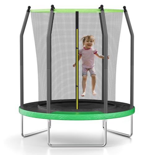 AOTOB 6 FT Trampoline for Kids with Enclosure Net, Heavy Duty Recreational Outdoor/Indoor, ASTM Approved (Green)