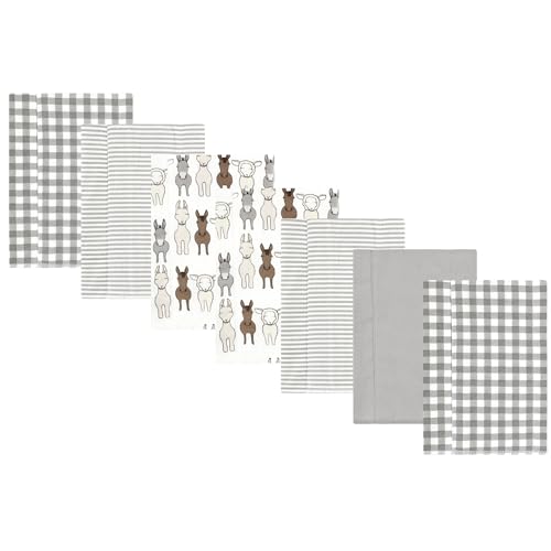 Luvable Friends Hudson Baby Flannel Burp Cloths 7pk, Farm Friends Pastel