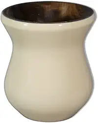 Cuia Madeira Nobre Imbuia Chimarrão Perolizada Bege