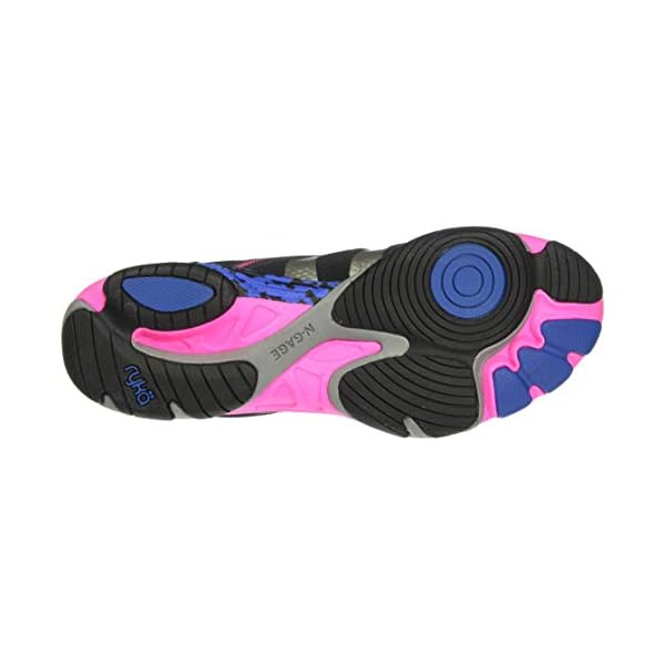 Ryka-Womens-Influence-Cross-Trainer Ryka Women's Influence Cross Trainer, Black/Atomic Pink/Royal Blue/Forge Grey, 9 M US