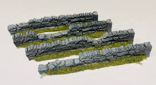 Javis Dry Stone Roadside Wall Damaged Look - OO Gauge/1:76 Scale - Pack of 4 (PW1DAM)