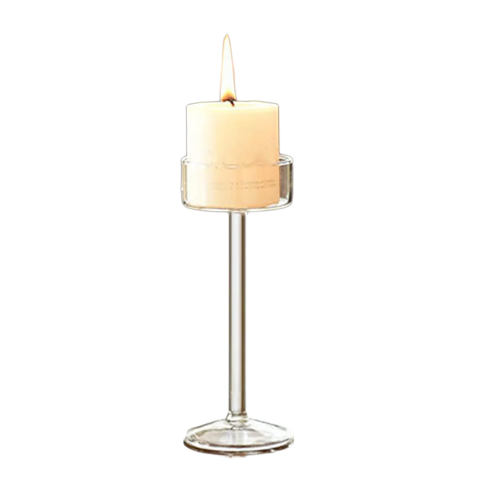 Votives Holder Glass Clear Tealight Stand Elegant Long Candlestick Table Centerpieces Wedding Decors Clear Glass Candlestick
