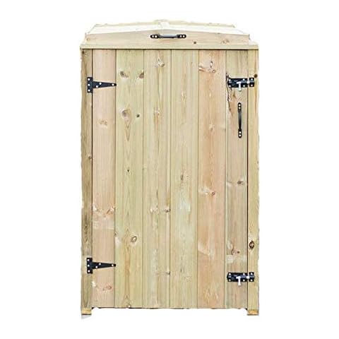 QUBOX SINGLE 140L WHEELIE BIN WOODEN STORE STORAGE CHEST Cover