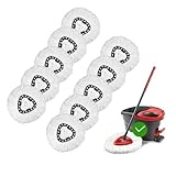 [10 Pack]Mop Heads Replacements, Spin Mop Replacement Head Deep Cleaning Machine Washable and Easy-to-Replace,Spin Mop Refill Replacement Head 100% Microfiber,Mop Head for O-Ceda EasyWrin(White)
