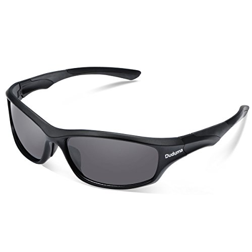 Duduma Polarized Sports Sunglasses for Running Cycling Fishing Golf Tr636 Flexible Superlight Frame (Black Matte Frame with Black Lens)