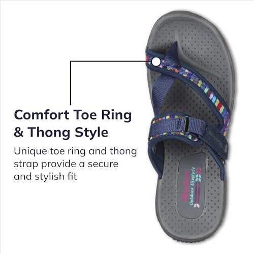 Skechers Women's Reggae Mad Swag Toe Thong Woven Sandal3