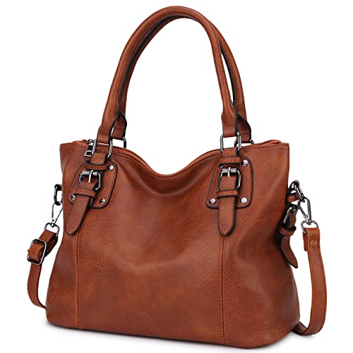 MayBlosom Bolso Mujer Bolso Bandolera Mujer de Cuero PU con Correa Desmontable Bolso Mujer Grande con Bolsillo Trasero para Diario Compras Trabajo