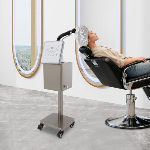 Image of Nano Hair Steamer, 1600W Professional Micro-Mist Hair Steamer for Deep Hair Care, Standing Salon Care Temperature Mist Intensity Adjustable for Hair Repair Salon Spa (Gold)