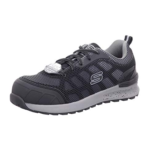 Skechers Bulklin Lyndale, Zapatos de Trabajo Mujer, Negro (Black Textile/Synthetic W/Gray Trim), 38 EU