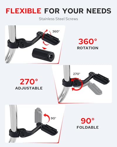 Image of Benlari Highway Pegs 1in 1-1 /4in Highway Footpegs 304 Stainless Steel Adjustable Fit For Harley Touring Street Glide Road King Electra Glide Softail Dyna Black (Long Angled)