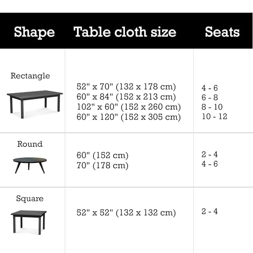 Nappe de table pour réception et repas de fête en coton géométrique noir - 8
