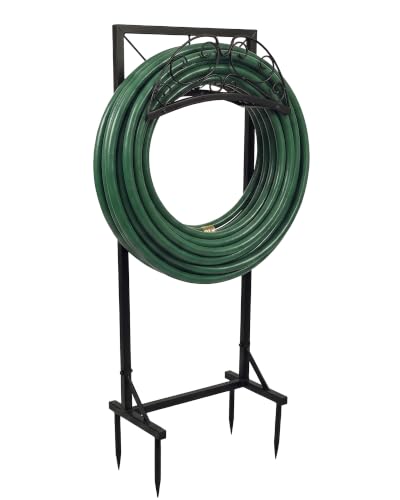 OUISJYER Garden Hose Holder, Decorative Heavy Duty Metal Stand