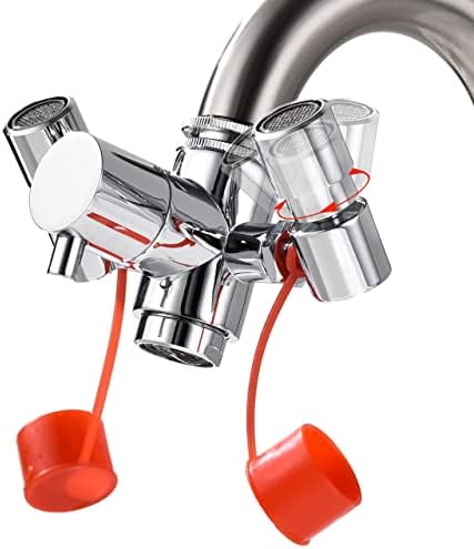 Fiivas Eye Wash Station with Multi-Angle Rotating - Faucet Mounted Eye Wash Station Attachment for Emergency Eye Wash, Eye Wash Faucet Sink Attachment with 5 Adapters, Eye Washer Adapter for Faucets