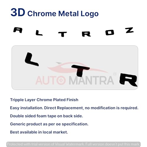 Image of Altroz Self Adhesive | Metal Sticker Logo Badge 3D Emblem Car Sticker (Black)