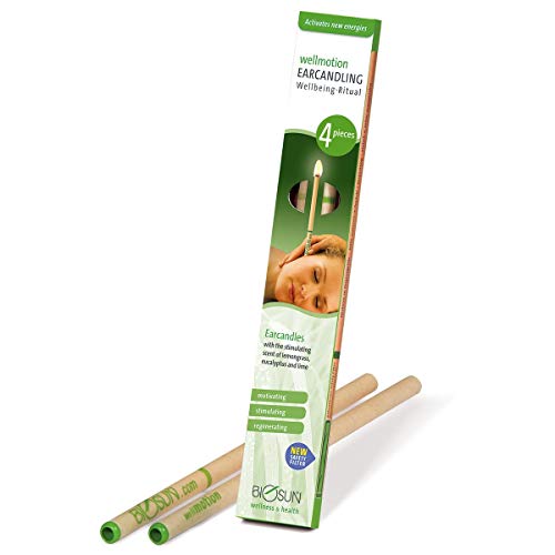 Biosun, 4 pezzi (2 paia) di candele per orecchie Wellmotion, citronella, eucalipto, lime