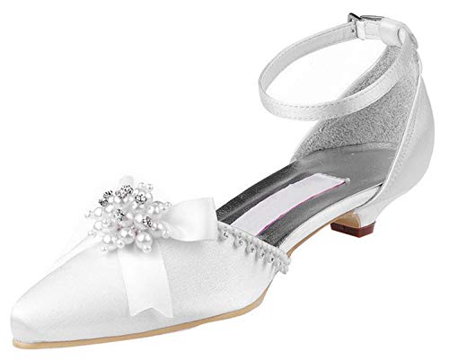 Escarpin blanc femme taille 38 talon bas 3cm confortable