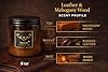 Leather & Mahogany Wood Scented Candle for Men – 8 oz Soy Wax with Wooden Wick – Warm Masculine Home Fragrance – Hand Poured in Texas – 76008 Candle Co #4