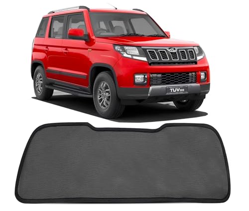 Image of Autofact Dicky Curtain for Mahindra TUV 300 | Custom Fit Rear Windshield Sunshade | UV & Heat Protection | Foldable Mesh | Privacy & Cooling Car Accessory