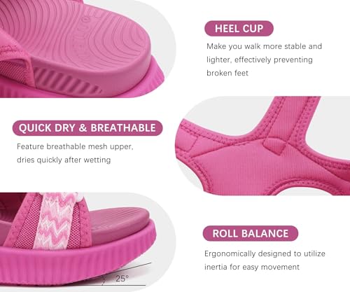 Image of KuaiLu Womens Orthopedic Walking Sandals with Comfortable Arch Support Plantar Fasciitis Relief Summer Outdoor Hiking Sport Recovery Adjustable Strap Athletic Chunky Cushion Shoes