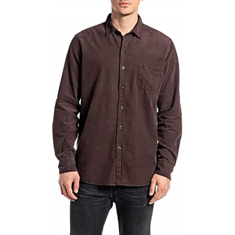REPLAY Men's M4052b Deep Burgundy Shirt Cover