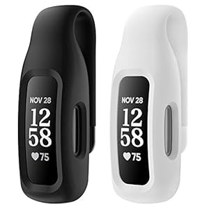 EEweca 2-Pack Clip Case Accessory for Fitbit Inspire 3/Inspire 2, Black+White (not for Inspire, Inspire hr, ace 2)