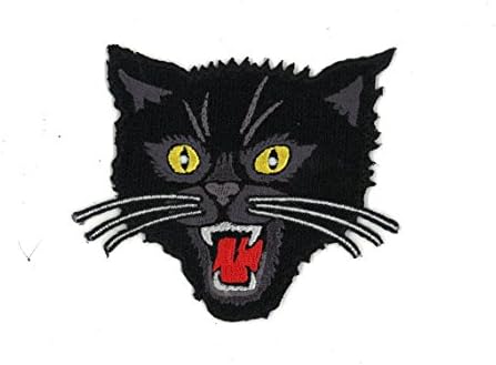 Angry Black Cat Iron-on Patch (3.5")