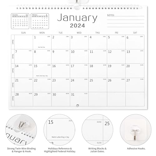 Yinghezu Wall Calendar -Calendar 2024-2025 from Jan. 2024 to Jun. 2025,18 Months Calendar,14.7"×11"Thick Paper with festival Dates and Ruled Blocks for Home or Office New Year and Christmas Gifts - Image 3