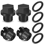TonGass (4-Pack, Black) Drain Plugs with O-Ring Compatible with Hayward Pumps...