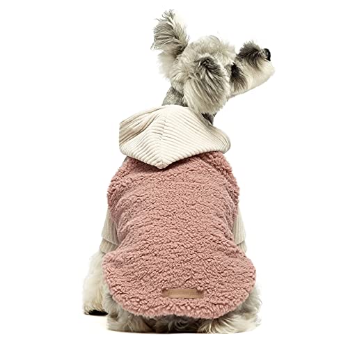 Fitwarm Velvet Thermal Dog Coat Puppy Winter Clothes Girl Pet Jacket Cat Hoodie Outfits Pullover Doggie Sweatshirt Pink Medium #TOP2