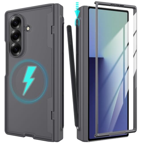 YQODSZ Samsung Galaxy Z Fold 7 P[X S yz_[t [MagSafeΉ] Z Fold7 CP[X qWی XN[veN^[ ~^[O[h t{fB ȃJo[ Z Fold 7 O[