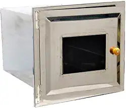 Forno Fogão a Lenha Inox Frente Vidro Sem Cinzeiro 50x35x30