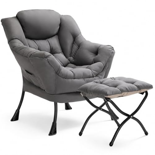 LITA Lazy Chair with Ottoman, Comfy Accent Reading...