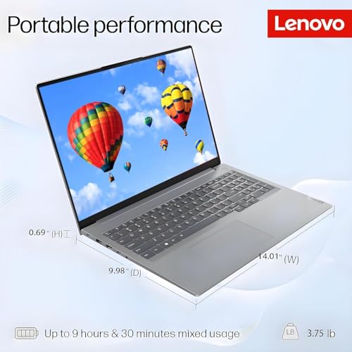 Image of Lenovo ThinkBook 16 Business Laptop, 16 inch FHD+, AMD Ryzen 5 7533HS(Beats i7-1355U), 32GB DDR5 RAM, 2TB PCIe SSD, Thunderbolt 4, Wi-Fi 6E, RJ-45, Windows 11 Pro, WOWPC USB, no Mouse