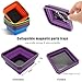Yourkar Collapsible Magnetic Parts Tray, 4.5 Inch Foldable Magnetic Square Silicone Tray, Tool Tray Set with Double-Sided Magnetic Base for Screw Bolts Nuts Pins, Car Accessories (Purple)